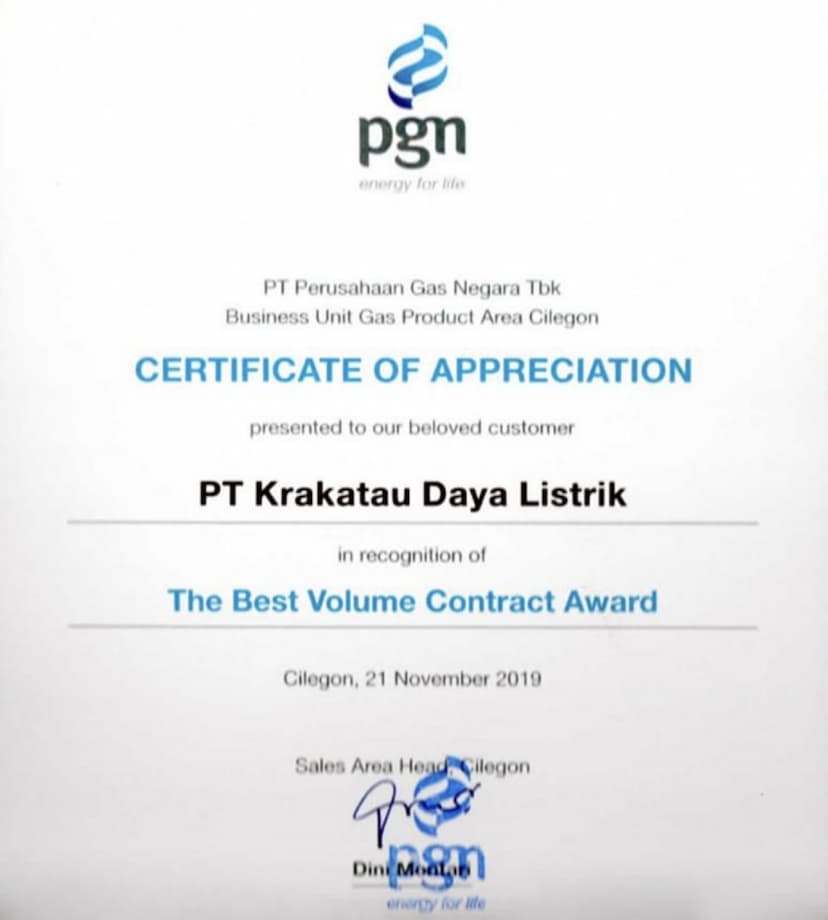 Image for Penghargaan Kontrak Volume Terbaik Image for Penghargaan Kontrak Volume Terbaik